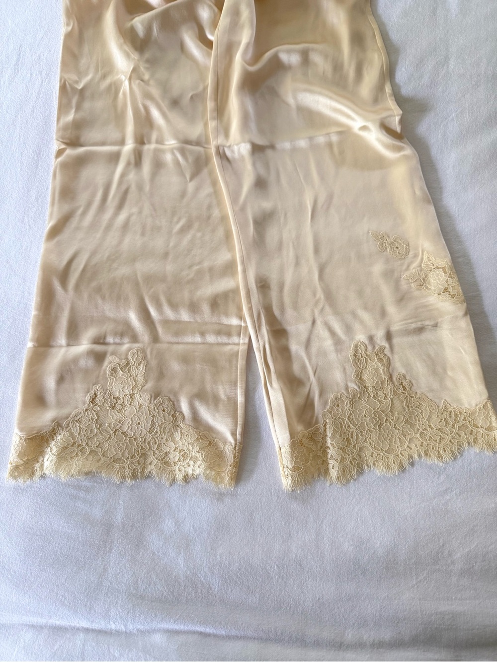 NWT Dôen Lavon Silk Lace-Trimmed Pants in Candlelight Size XXS - Picture 11 of 12